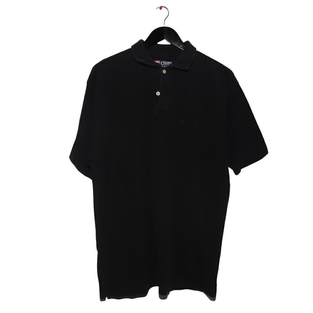 𝅺CHAPS Ralph Lauren Shirt Men's Polo Button Collared Short Sleeve Black